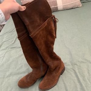 Brown over the knee boots